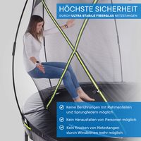KINETIC SPORTS Trampolin Outdoor 305 cm 'Ultimate Pro' –  Designed in Germany, Fiberglas Netzstangen, AirMAXX Technologie, Schwarz