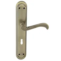 DOMINO Türgriff 72 Drückergarnitur BB-Buntbart | Langschildgarnitur | für Zimmertür, Bürotür, Kellertür & Innentür |Aluminium | Bronze | CASABLANKA M3