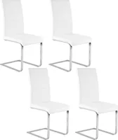 WOLTU Esszimmerstühle 4er Set, Polsterstuhl, Kunstleder, Weiß