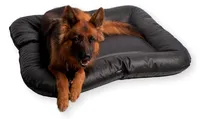 4L Textil ELLA Hundebett Leder Optik Hundekissen Kunstleder schwarz Hundematte Kunstleder Hundebett grosse Hunde Kunstleder Liegekissen 110x90 cm
