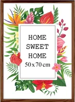MG Design rám na fotografie 50 x 70 cm - barva hnědá, ze dřeva, s akrylovým sklem - pro svislé nebo vodorovné zavěšení, bez pozadí, na fotografie
