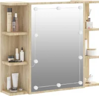 vidaXL Spiegelschrank mit LED Sonoma-Eiche 70x16,5x60 cm