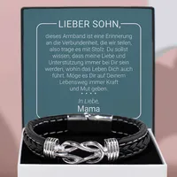 Geflochtenes Herren-Lederarmband mit Geschenk Box Sohn, Geburtstag - TROY_BRAIDEDBRACELET