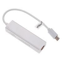 vhbw USB Typ C auf RJ45 Adapter für Notebook, Desktop-PC - Ethernet Adapter mit 3 zusätzlichen USB-A Buchsen Weiß