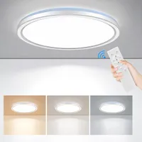 LED Deckenleuchte 24W,Ø29cm 2800LM Deckenlampe Flach Dimmbar mit Fernbedienung, 3000K-6500K, Ultra Dünn Schlafzimmer Lampe für Wohnzimmer Kinderzimmer