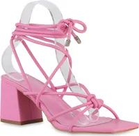 VAN HILL Damen Riemchensandaletten Sandaletten Schnürer Schuhe 839939, Farbe: Fuchsia, Größe: 37