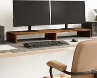 vidaXL Podstawa pod monitor dąb wędzony 100x27x10 cm materiał drewnopochodny