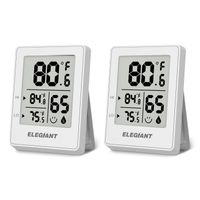 2x ELEGIANT Wetterstation Digitales Thermometer Hygrometer Tragbar Außen/Innen - Weiß