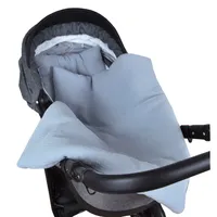 BabyLux Babydecke Musselin 75x60 cm mit Kissen – Kinderwagendecke Sommer – Atmungsaktiv & Weich – Set für Neugeborene MPM - Grau