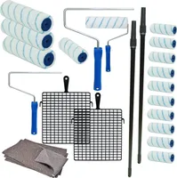 Maler-Set Wandfarbe Farbroller Farbrolle Malerwalze Teleskopstange Abstreifgitter 22 Teile - SET für zwei Personen, ideal für eine Renovierung zu zweit zum Streichen der Wohnung
