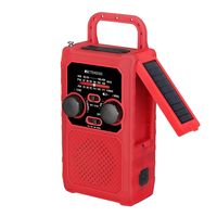 Retekess TR201 núdzové rádio, s 5000mAh batériou, 3-pásmové AM FM WB vreckové rádio, ručné/samostatné napájanie, outdoorové kempingové rádio červené
