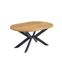 HOME DELUXE Esstisch Oval Ausziehbar AVENTI inkl. Sternfuß - 160 x 100 cm Light Oak | Küchentisch, Esszimmer, Esszimmertisch