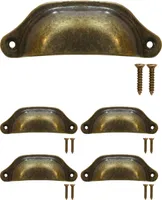 'FUXXER® - 4x Antike Schubladen Griff-Muscheln, Möbel-Griffe, Eisen-Griffe, Bronze Design, Griff-Scha'