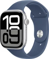 Apple Watch Series 10 GPS+ Cellular 46mm Silver Aluminium Case with Denim Sport Band