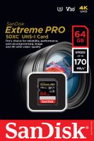 SanDisk Exrteme PRO 64 GB - 64 GB - SDXC - Klasse 10 - UHS-I - 170 MB/s - 90 MB/s