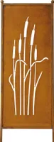 Stele Edelrost Sichtschutz "Schilfkolben" H165cm B52cm Windschutz Rost Dekowand Gartenstele
