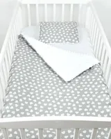 BABYLUX Babydecke Krabbeldecke MINKY Decke 75x100 cm mit Kissen 14K. Weiß + Herz