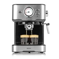 BEEM ESPRESSO-SELECT Espressomaschine im klassischen Design Siebträgermaschine 15 bar professioneller Milchschaumdüse Barista Kaffee-Spezialitäten