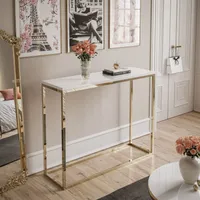 Konsolentisch MODERN GOLD CHROM 100 cm Gold Chrom / Weiß Hochglanz