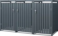 ML-Design 3-košový box na 3 koše, 240L 200x80x116,3 cm antracit, ocel, odolný proti povětrnostním vlivům/uzamykatelný