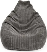 LUMALAND Sitzsack GIANT aus der Cord-Reihe, 135 x 100 cm - Bezug soft & waschbar - Grau