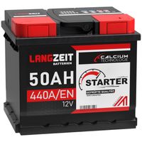 LANGZEIT Autobatterie 50AH 12V 440AEN Starterbatterie +30% mehr Leistung ersetzt Batterie 44AH 45AH 46AH 47AH