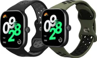 kwmobile 2x Sportarmband kompatibel mit Xiaomi Redmi Watch 4 Armband - Fitnesstracker Band Set aus TPU Silikon