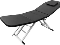 Stół do masażu Stół kosmetyczny Składany stół do masażu Stół zabiegowy z 3 strefami Ergonomiczne przenośne łóżko do masażu Salon tatuażu Spa Czarne łóżko kosmetyczne Fotel do masażu