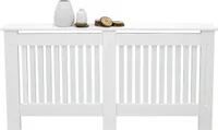 ECD Nemecko Obloženie radiátora v štýle vidieckeho domu 152x19x82 cm, biele, vyrobené z MDF lakovanej pre spálňu obývaciu izbu