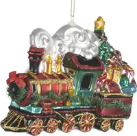 Goodwill Weihnachtskugelzug mit Weihnachtsgeschenken Rot-Grün H 16,5 cm