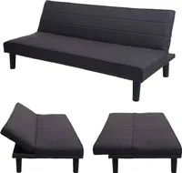 Schlafsofa MCW-J17, Couch Klappsofa Gästebett Bettsofa, Schlaffunktion Stoff/Textil 165cm  anthrazit-grau