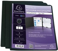 Bewerbungsmappe 3-teilig, 3er-Set, schwarz