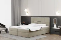 Kaiser Möbel skriňová posteľ 200x200cm s podnožou a matracom+topper, posteľ do spálne CLARA Beige
