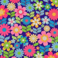 Geschenkpapier mit Neon Blumen Motiv 70cm x 2m Rolle Bunt