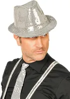 Paillettenhut silber