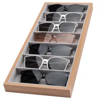 Edle BRILLEN-BOX Organizer Brillenbox Koffer Schaukasten für 8