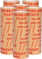 36 Rollen Papierklebeband Vorsicht Glas 50 mm x 50 m umweltschonendes Packband