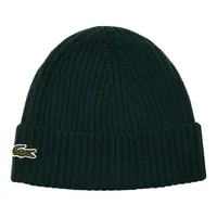 Lacoste - Uni-Mütze grün gerippt Baumwolle