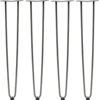 Zelsius 4er Set Hairpin Legs, 71 cm, Rohstahl, 2 Streben Tischbeine