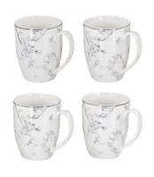4er Set Tassen Marmor Optik 300ml Weiß Schwarz Gold Porzellan Kaffeetasse Becher Design Küchengeschirr Heißgetränke Kaffeepott