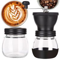 Kaffeemühle mit Keramikmahlwerk Handkaffeemühle Handmühle Kaffee Mühle Manuell Mahlmaschine Individuelle Mahlgradeinstellung Gewürze Schwarz Retoo