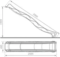 Wellenrutsche / Wasserrutsche / Rutsche Tsuri 1500mm grün 2,90m