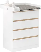 WOLTU Wickelkommode mit abnehmbarer Wickelsatz, Wickeltisch Baby, Weiß
