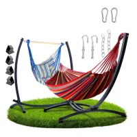 QLS 2-in-1 Gestell mit Hängematte und Hängesessel bis 250 kg aus Stahl Outdoor 11284