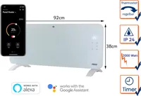 Princess 348201 Inteligentny system ogrzewania panelowego Biały - 2000 Watt - Sterowanie przez WLAN