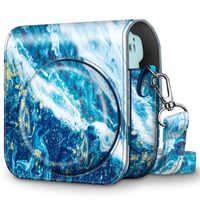 Fintie Tasche für Fujifilm Instax Mini 11 Sofortbildkamera - Premium Kunstleder Schutzhülle Reise Kameratasche Hülle Abdeckung mit abnehmbaren Riemen, Meeresblau