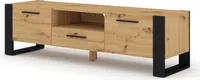 TV Stand Nuka 160 cm Lowboard Schrank TV Tisch Sideboard Kommode Hi-Fi Tisch Schwarze handwerkliche Eiche