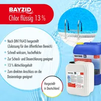 6x25 kg BAYZID® Flüssigchlor 13% zur effektiven Pool Desinfektion