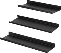 Set mit 3 Hängeregalen Metall Schwarz