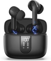 Bluetooth Kopfhörer, Kabellose Kopfhörer mit aktiver Geräuschunterdrückung, In Ear Ohrhörer mit Schnellladung Bluetooth 5.0 IPX7 Wasserdicht Kopfhörer  Kabellos Ladebox Schwarz